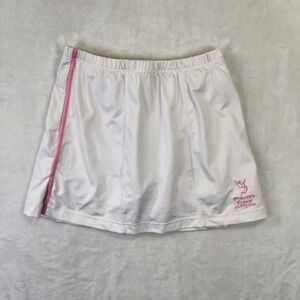 Boast USA White Pink Tennis Skirt Fiddlers Elbow Country Club Logo Womens Sz S